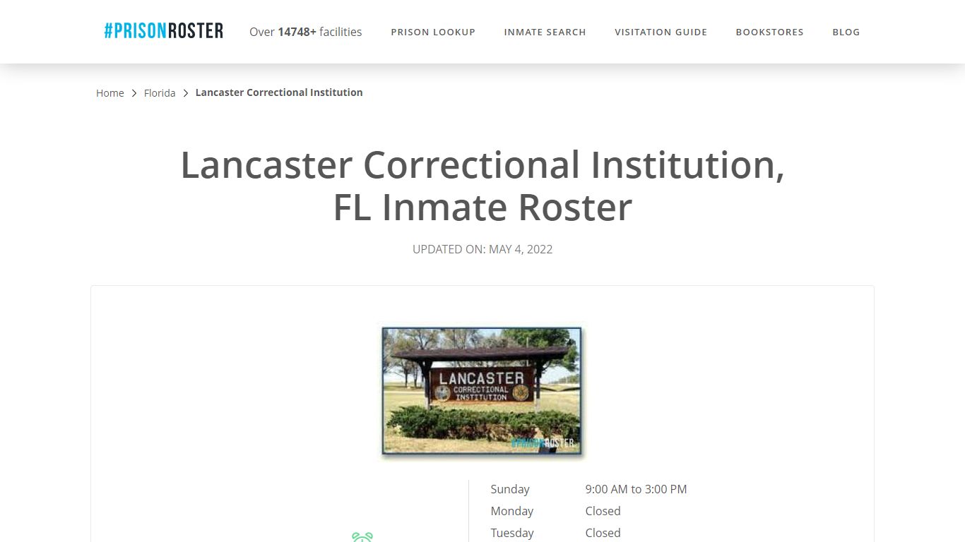 Lancaster Correctional Institution, FL Inmate Roster